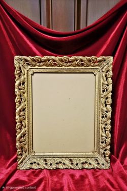 Vintage Gold Ornate Metal Filigree Hollywood Regency Elegant Photo Picture Frame