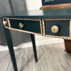 🐝Elegant Emerald Vanity & Nighstand Set With Bee & Honeycomb Accents