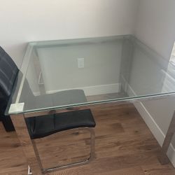 Table For Sale It Has 2 Chairs It’s A Rectangle Table Glass 