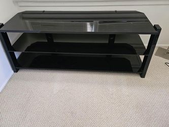 TV STAND 70 Inch Black Glass, 3 Layers