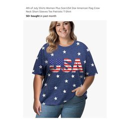 Brand new XL Cotton Blend 4th of July Shirts Women Plus Size