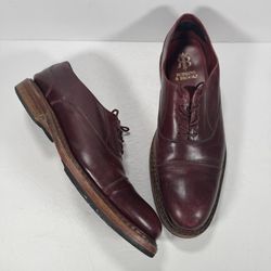 Robbins & Brooks Burgundy Leather Captoe Oxford Dress Shoes Men Size 12
