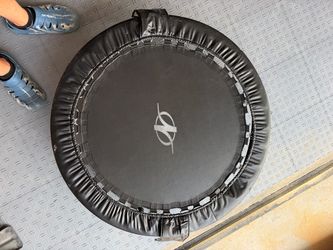 Personal size trampoline folds for easy storage
