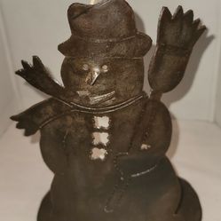 Metal Snowman Candle Holder