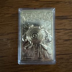 23K Gold Plated Pokémon Polywhirl Card 