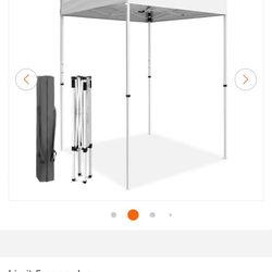 5 ft. x 5 ft. White Portable Instant Pop Up Canopy with Carry Bag, Adjustable Height, for Beach, Sports and Camping
