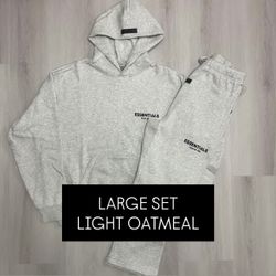 🔥 ESSENTIALS FEAR OF GOD MATCHING SET – LIGHT OATMEAL – L (NEW)
