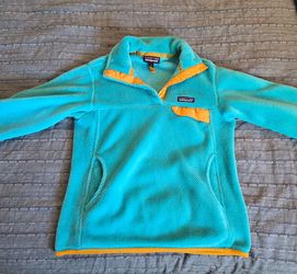 Patagonia Women's Re-Tool Snap Fleece Jacket – Turquoise & Orange – Excellent Condition – $30