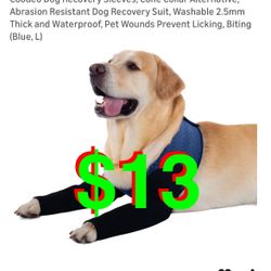 Dog Recovery Sleeves, Cone Collar Alternative, Abrasion Resistant Dog Recovery Suit, Washable 2.5mm Thick and Waterproof, Pet Wounds Prevent Licking, 