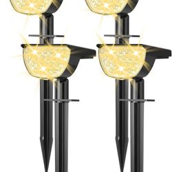 Solar Lights Outdoor Waterproof IP65, Solar Powered 76 LED 3 Lighting Modes Solar Spot Lights Outdoor.