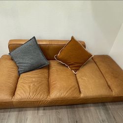CB2 Lawndale Saddle Leather Sofa Day Bed