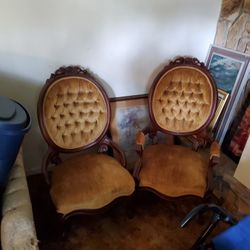Two 70 Year Old French Victorian Replica Chairs