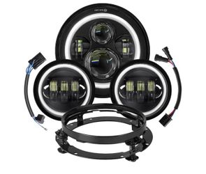 7 Inch LED Motorcycle Headlight 4.5" Fog Passing Light For Harley Street Glide Road King Road King Tri Tour Softail Deluxe Heritage Classic Fat Boy Mo