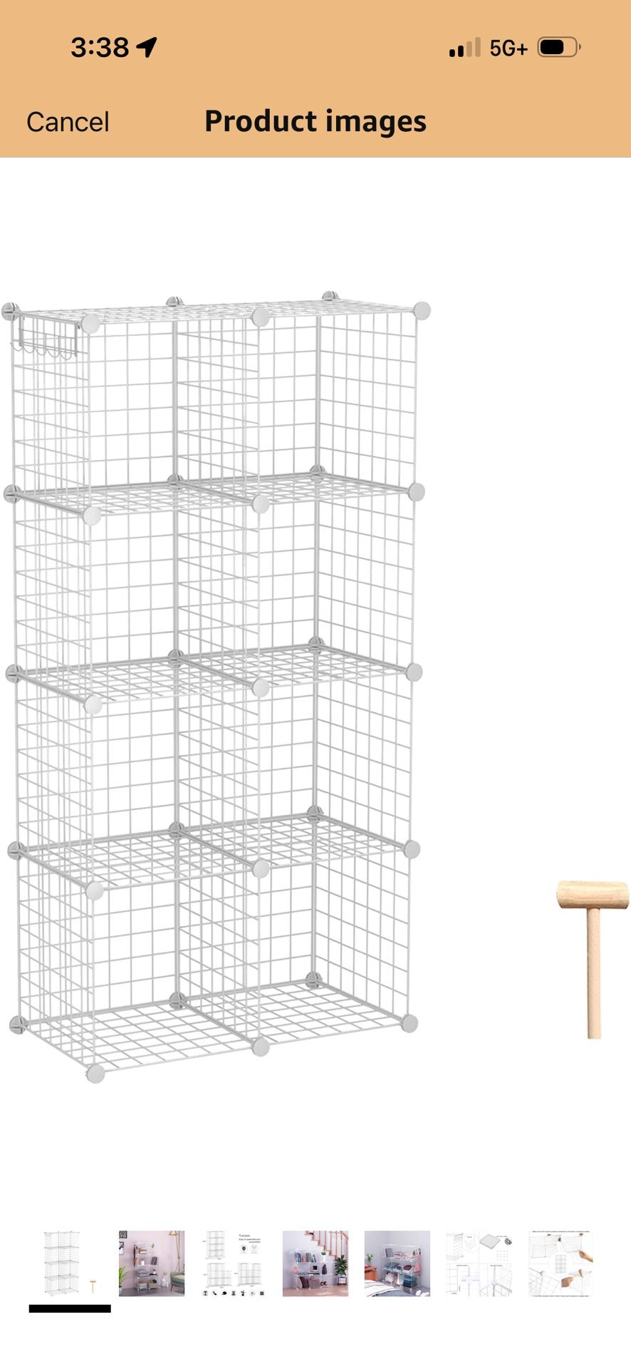 Wire Cube Storage, 8-Cube Organizer (x2) in White