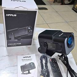 180°Adjustable Stand]HIPPUS Smart Mini Projector with WiFi and Bluetooth, Full HD 1080P, Auto Keystone, Portable Ceiling Projector,Wifi 6,Android 11.0