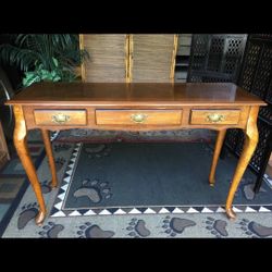 Chippendale Mahogany 3-drawer Console Sofa Table - 48L x 31H x 16D - Shellac Finish