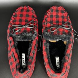 Torrid Women's Buffalo Plaid Faux Fur Slippers Sz 9 WW