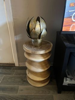 Stacked Wood Accent Side Table