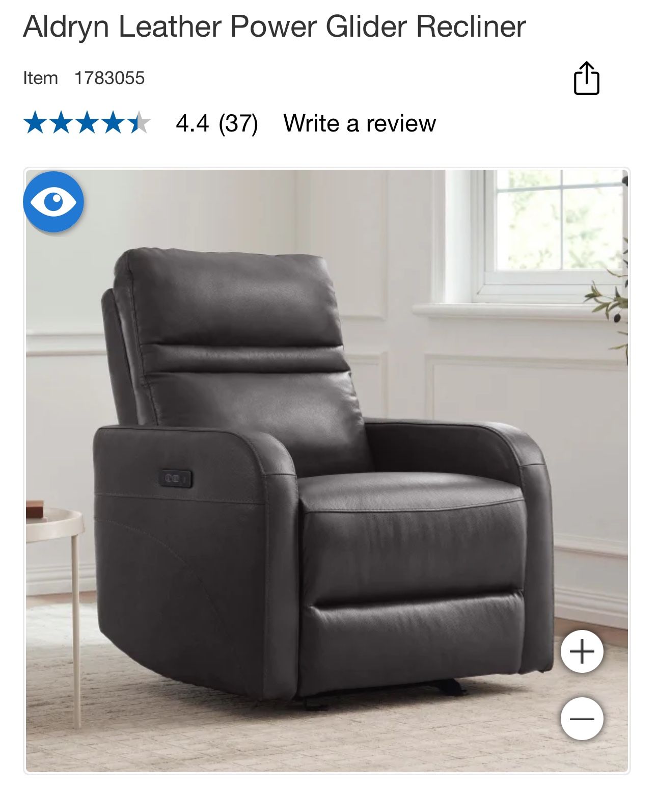 Aldryn Leather Power Glider Recliner