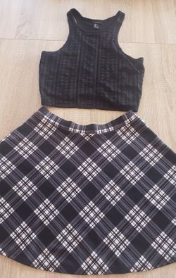 Black Crop  W/ Skater Skirt Both Lg Mpu