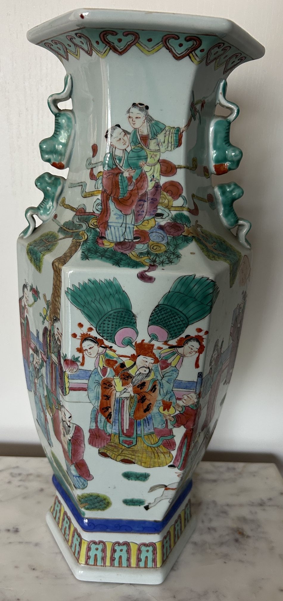 Old Chinese Porcelain Vase 17”