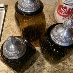 Set Of 3 Glass Storage Canisters. Pottery Barn