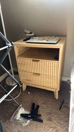Two modern wood nightstands