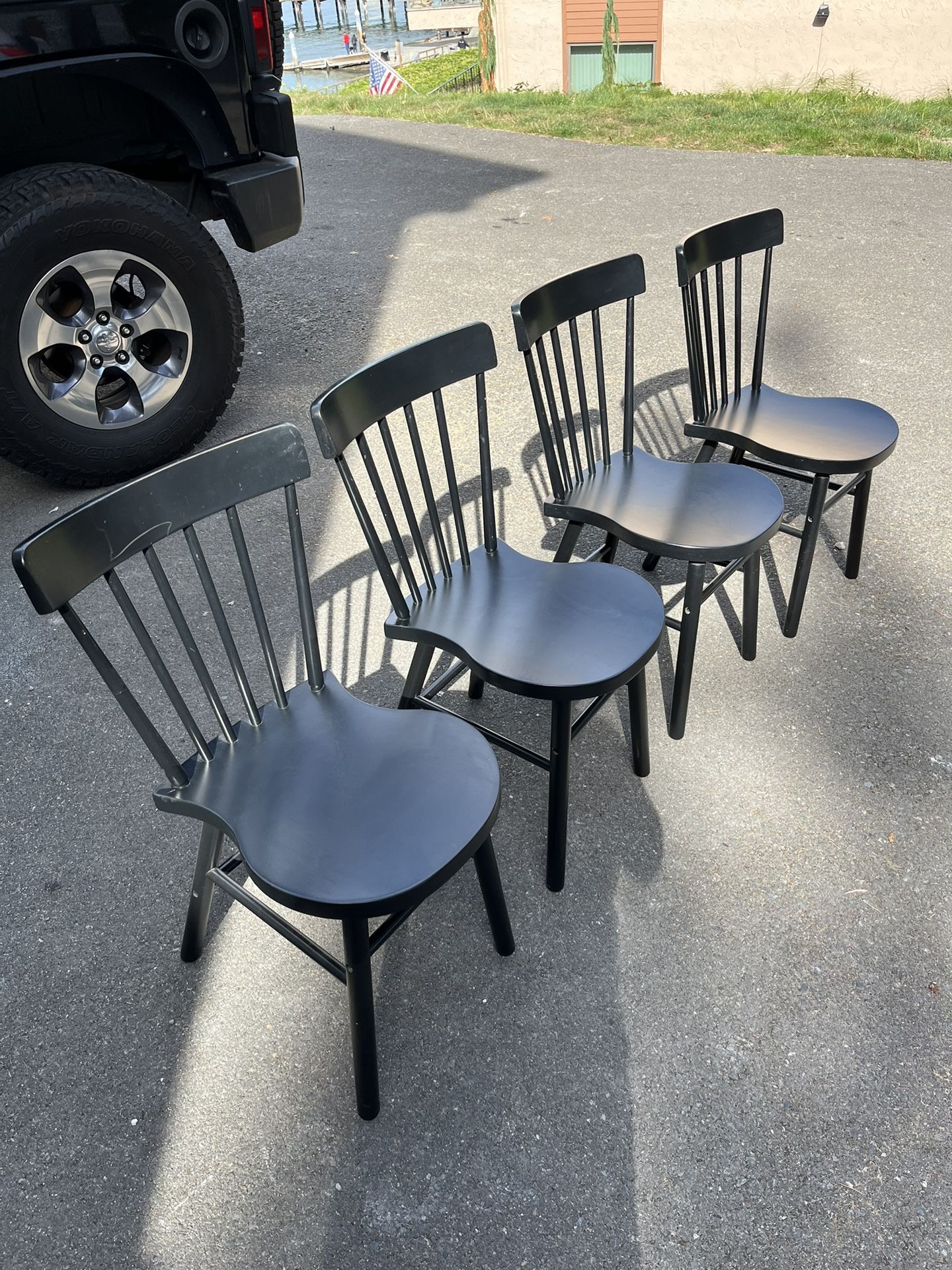 4 IKEA Black Dining Chairs