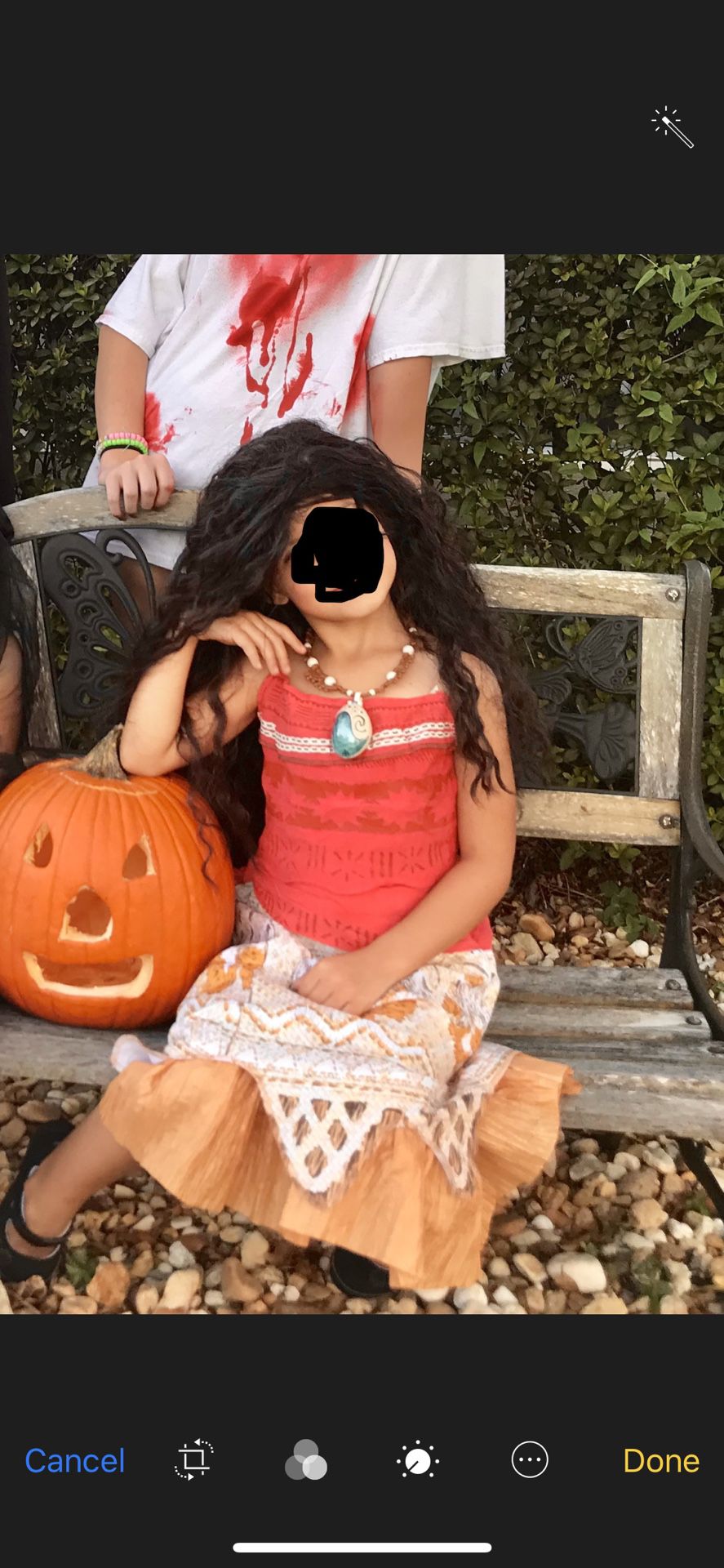 Moana costume with wig and necklace