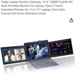 Triple Laptop Monitor Extender, 13.3'' 1080P FullHD  in Westlake Village