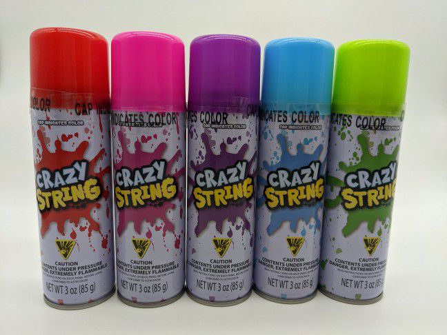 5 Cans Silly Goofy Crazy Prank Party String Spray Streamer Wedding Supplies -3oz