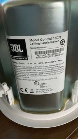 JBL  professional ceiling loudspeaker model control 16c/t  voltage input 70.7V Overall Diameter: 10-inch (253 mm