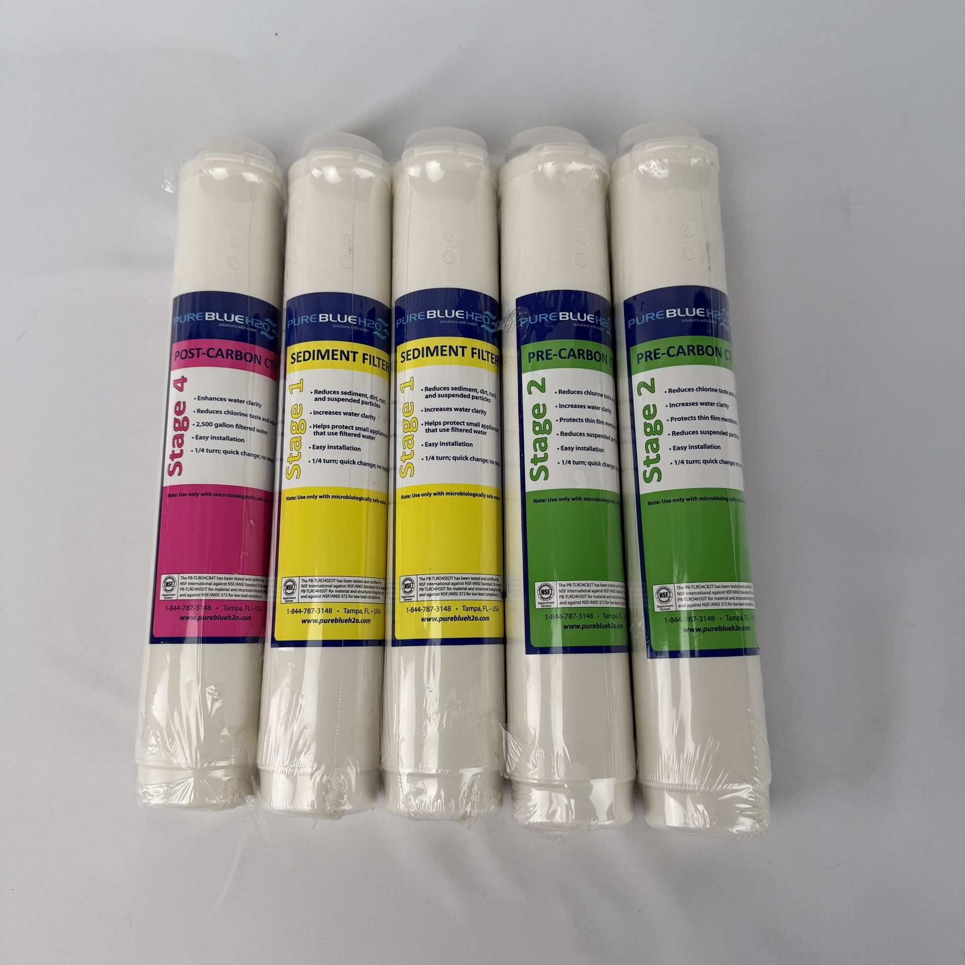 Pure Blue H2O 5PC Reverse Osmosis Filter System Replacement Filters