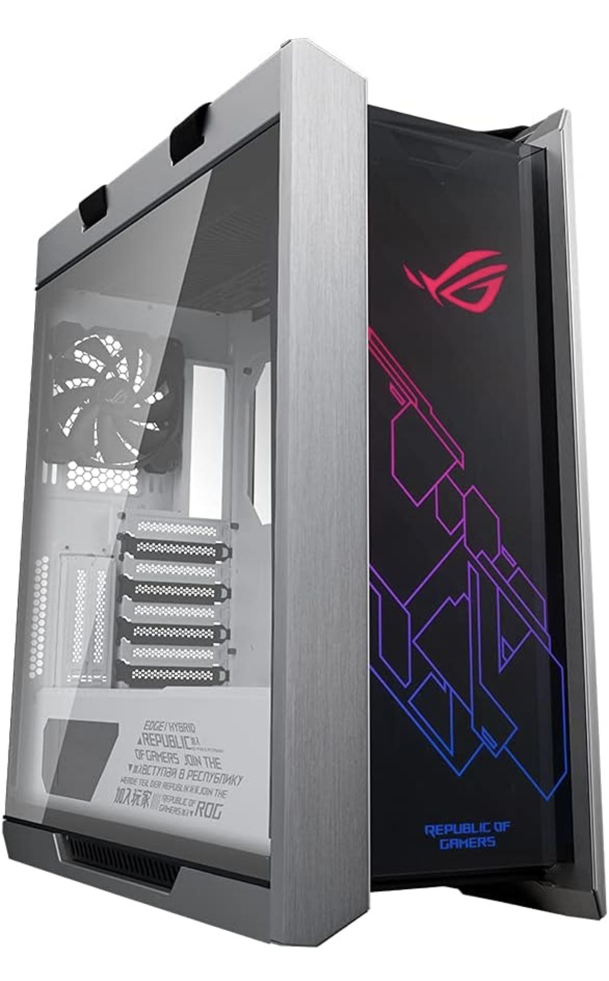 ASUS ROG Strix Helios GX601 White Edition RGB Mid-Tower Computer Case for ATX/EATX Motherboards with tempered glass, aluminum frame, GPU braces, 420mm