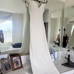 Galvan London Thalia Womens Freshwater Pearl Dress in white Size Medium