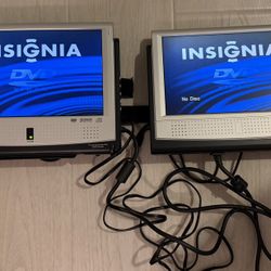 Insignia Portable DVD Player With Dual 10” 16:9 Widescreen TFT-LCD Monitors