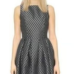 Cupcakes & Cashmere Black Jacquard Fit & Flare Dress