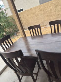 Hardwood 6 seater family dining table