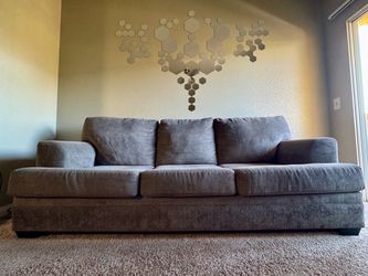 Gray Fabric 3-Seat Sofa
