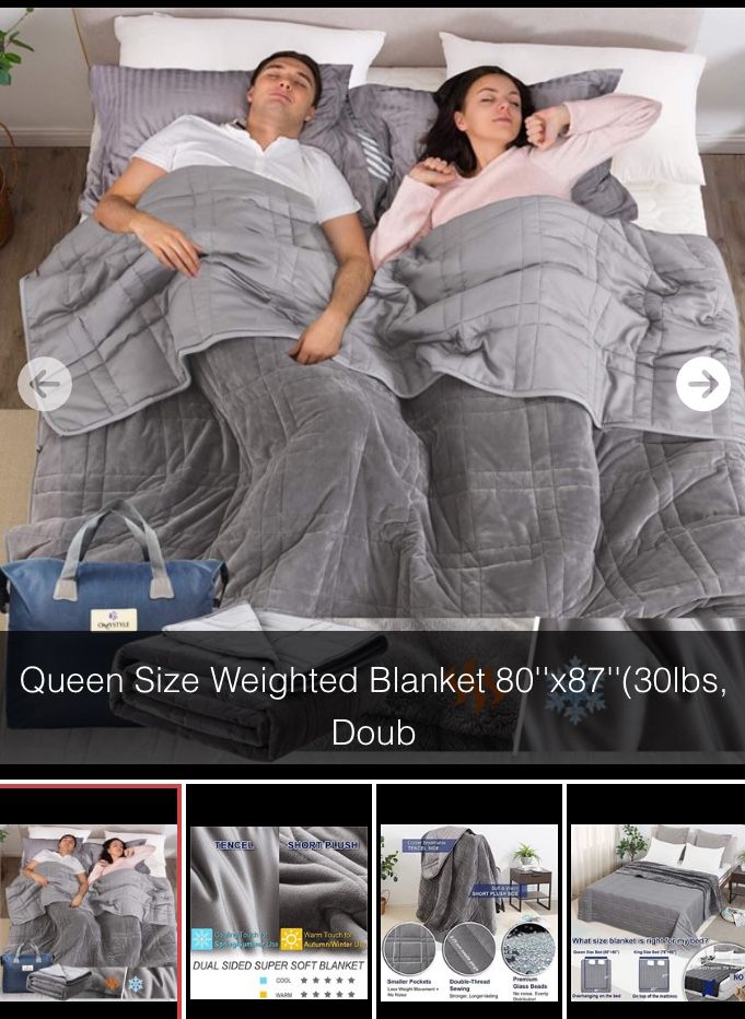 Queen Size Weighted Blanket 80''x87''(30lbs, Doub