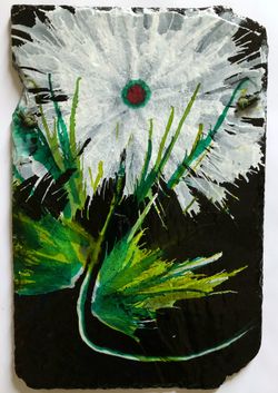Slate original painting artwork alcohol ink ready to mount home decor wall hanging