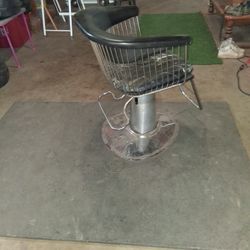 barber chair and mat floor 