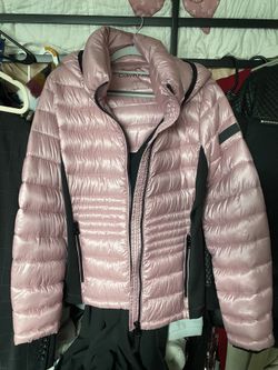 Pink Calvin Klein Stylish Puff Jacket With Hood L