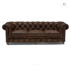 Real Leather Chesterfield Sofa Couch and Chair