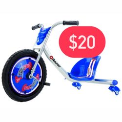$20 Each 2 Razor RipRider 360 Drift Trike - Blue, 16" Front Wheel, 3-Wheeled Ride-on, Tricycle for Child 5+