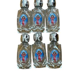 Set of 12 x Glass Holy Water Bottle 0.5 floz with Silver-divino Nino Pink