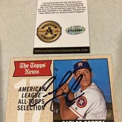 Carlos Correa Autographed Card with COA 