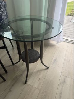 Two side tables glass top