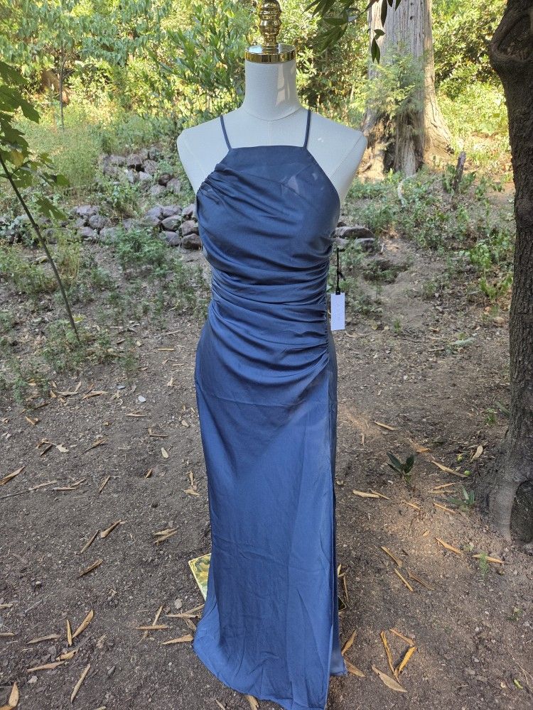 ASTR The Label Elegant Blue Sleeveless Dress