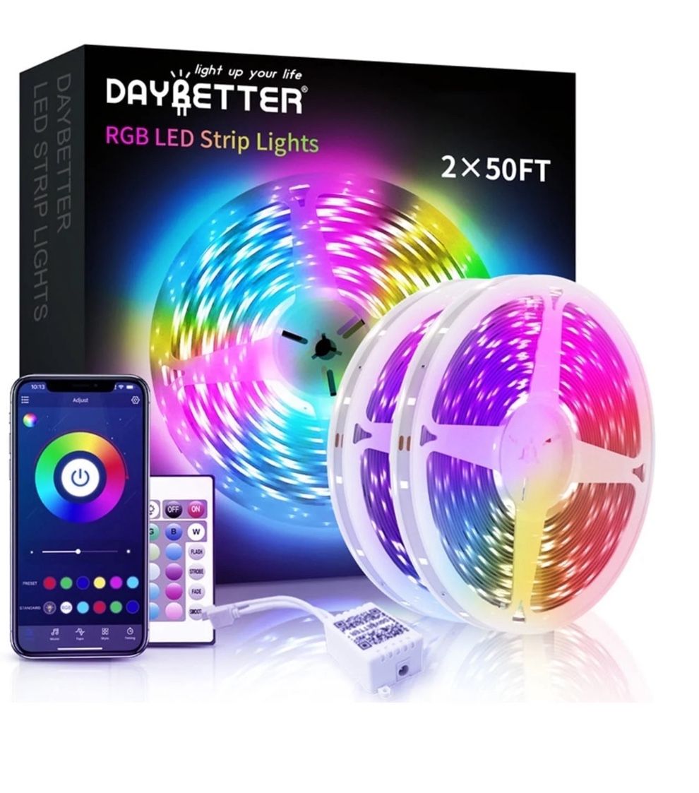 DAYBETTER Led Strip Lights, 100Ft Light Strips with App Control Remote